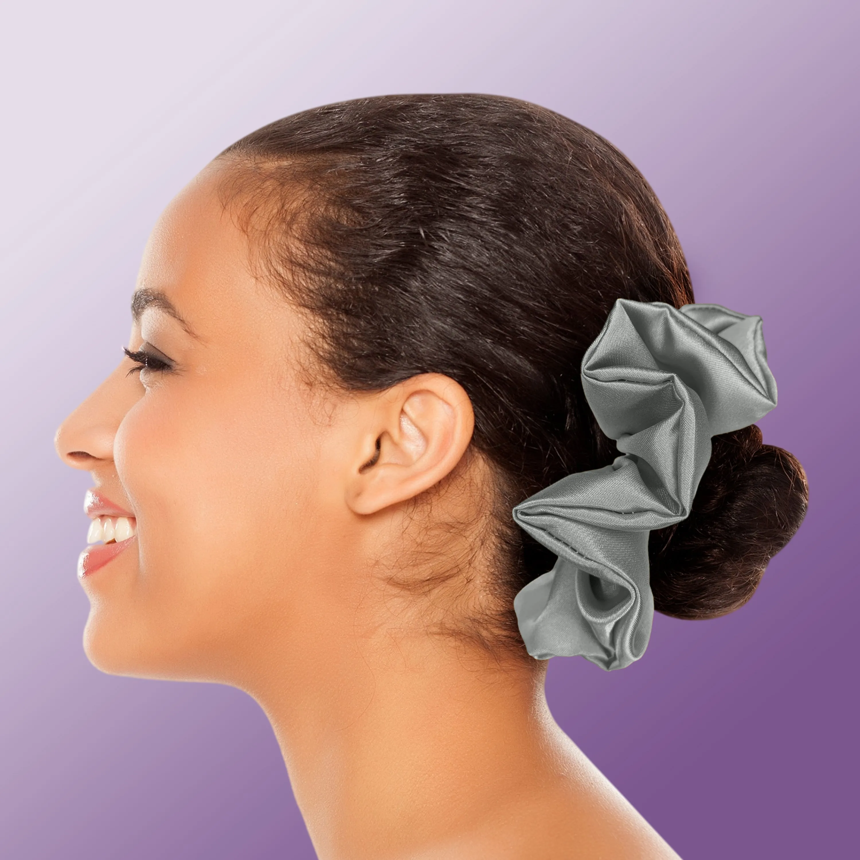 Scrunchies Premium Bridal Satin Available in 3 Sizes Made in the USA Gray