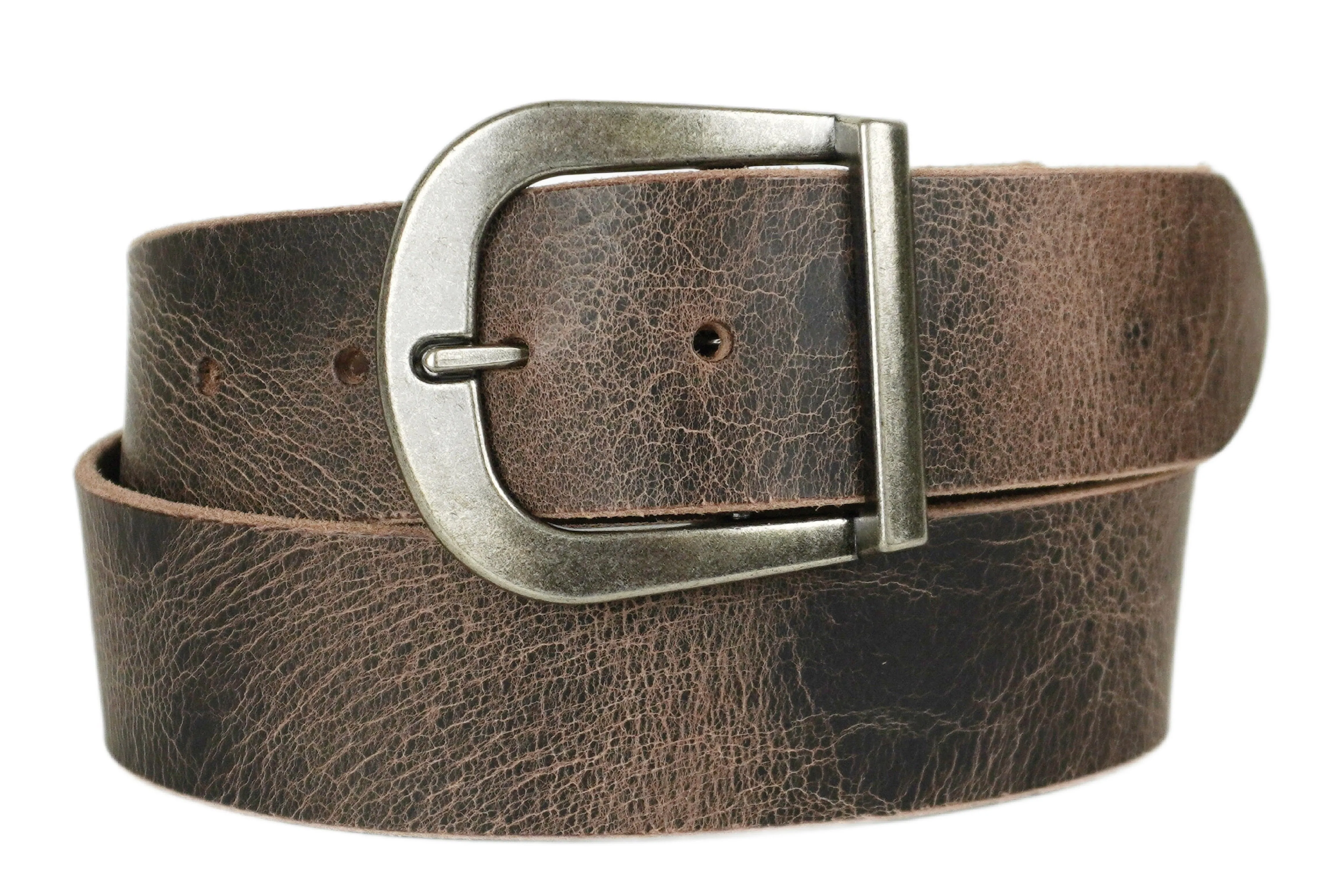 Textured Dark Brown Wide Leather Belt