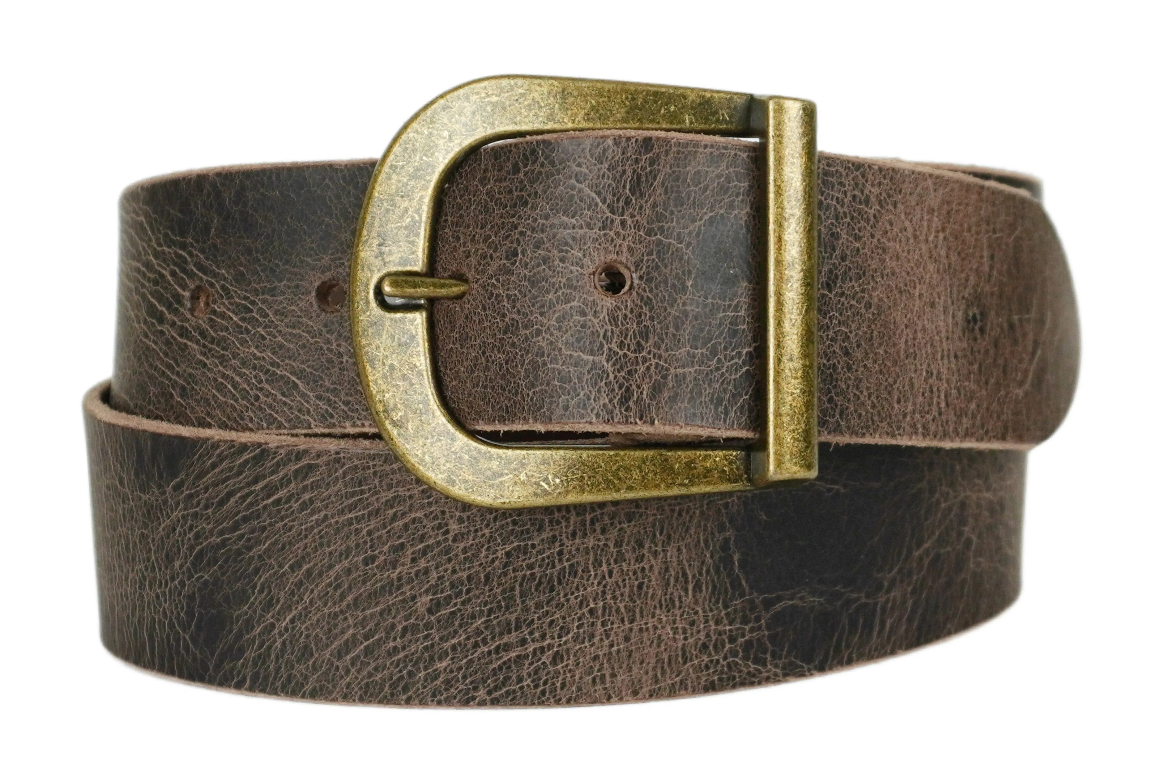 Textured Dark Brown Wide Leather Belt