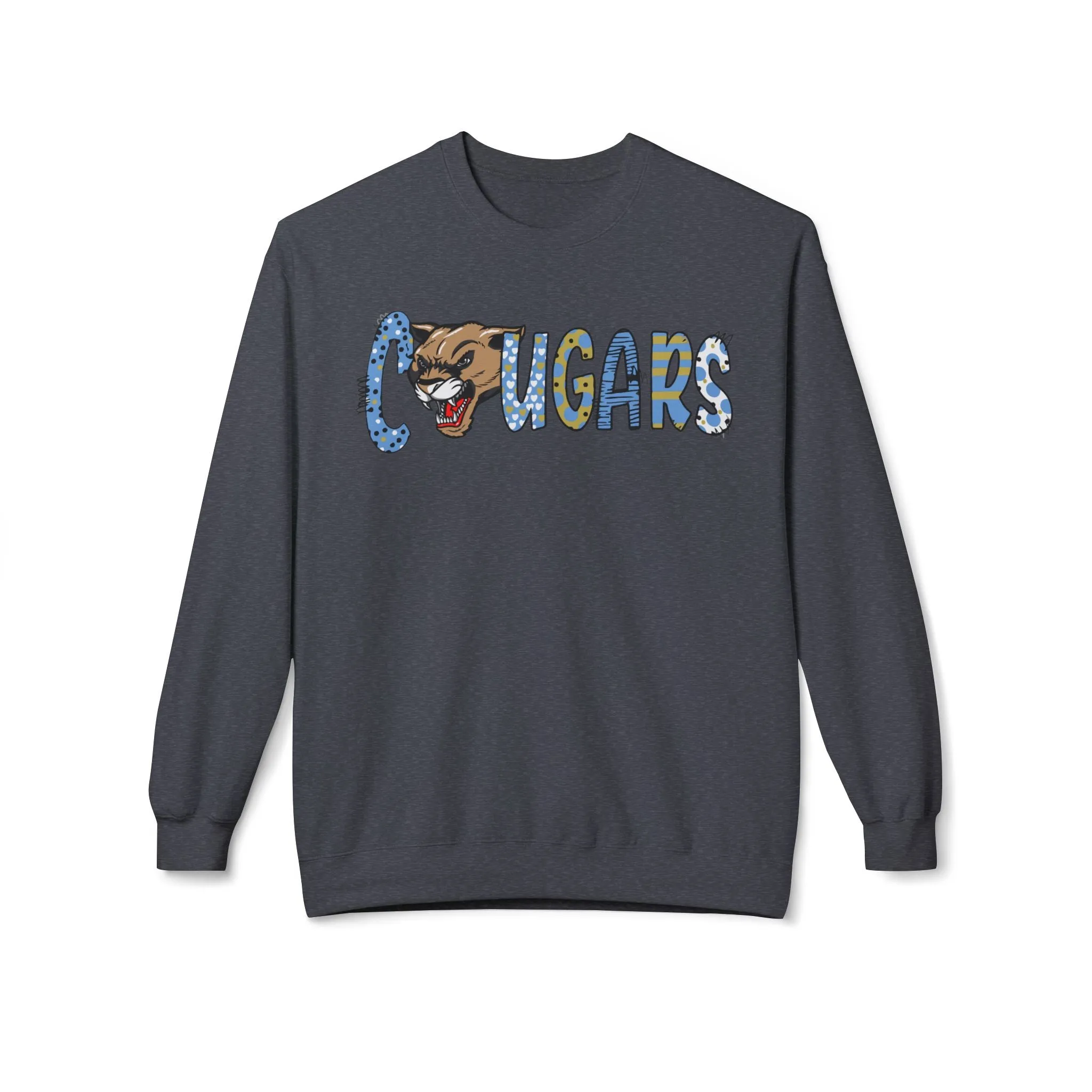 Unisex Midweight Softstyle Fleece Crewneck Sweatshirt - Cougars 2