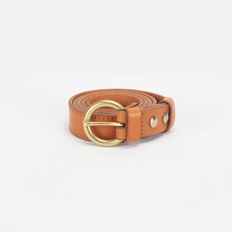 Vegetable Tanned Leather Simple Collection Women's Belt