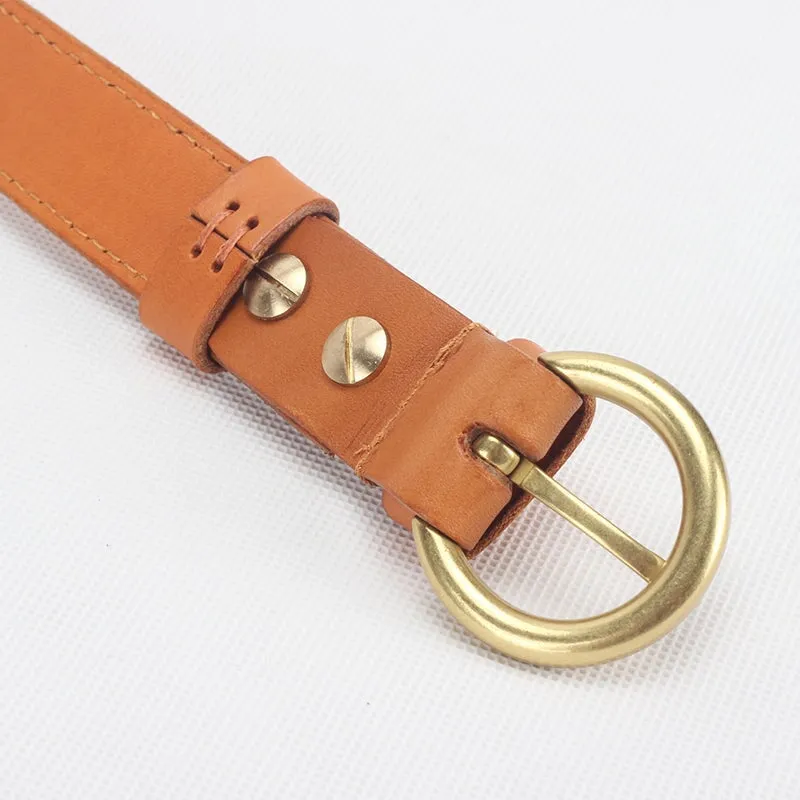 Vegetable Tanned Leather Simple Collection Women's Belt