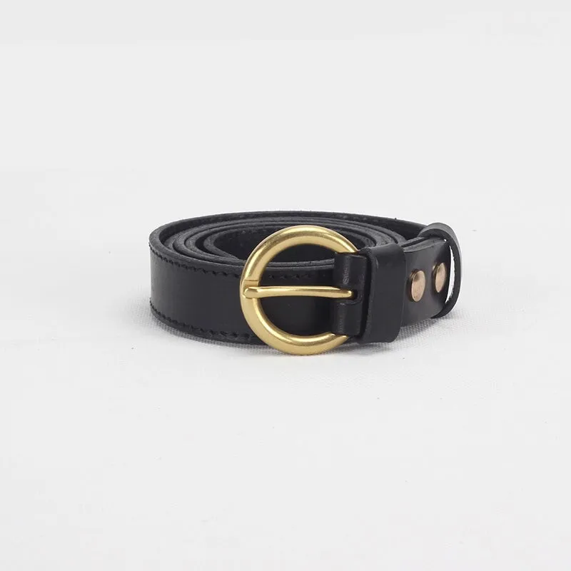 Vegetable Tanned Leather Simple Collection Women's Belt