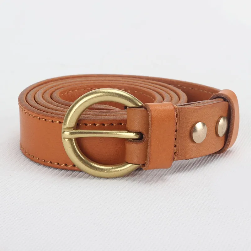 Vegetable Tanned Leather Simple Collection Women's Belt