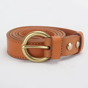 Vegetable Tanned Leather Simple Collection Women's Belt