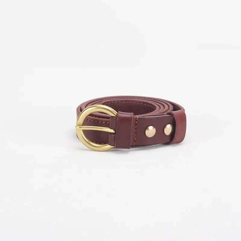 Vegetable Tanned Leather Simple Collection Women's Belt