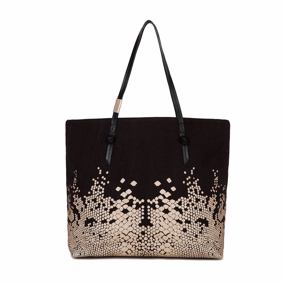 Venus Canvas Tote in Black & Gold