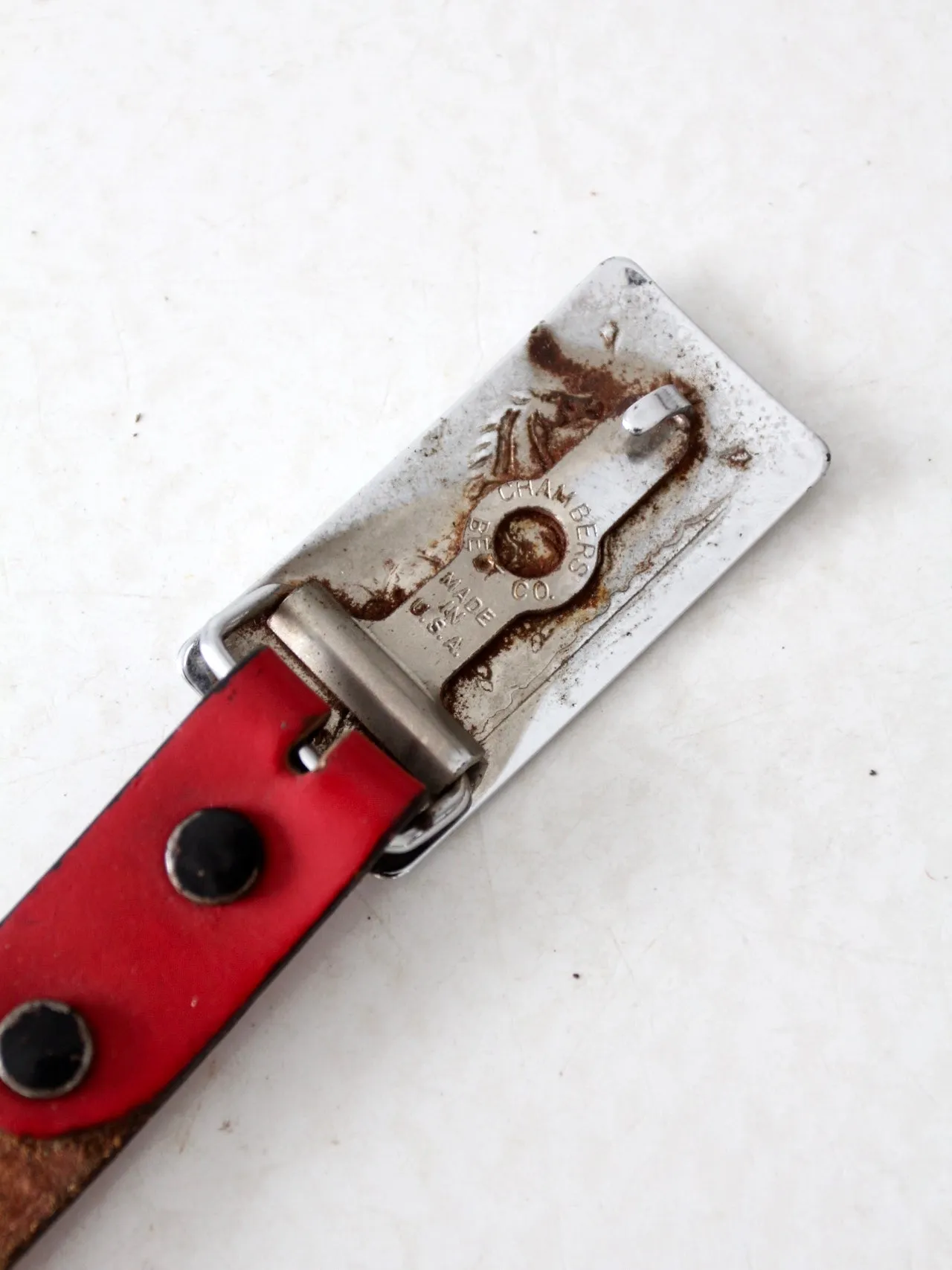 vintage kid's tooled leather belt