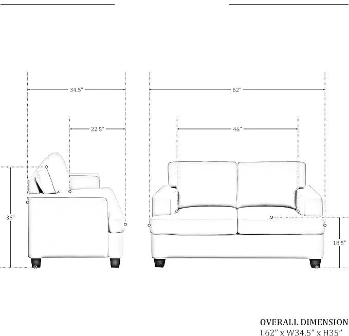 Vito Fabric Sofa Set for Living Room