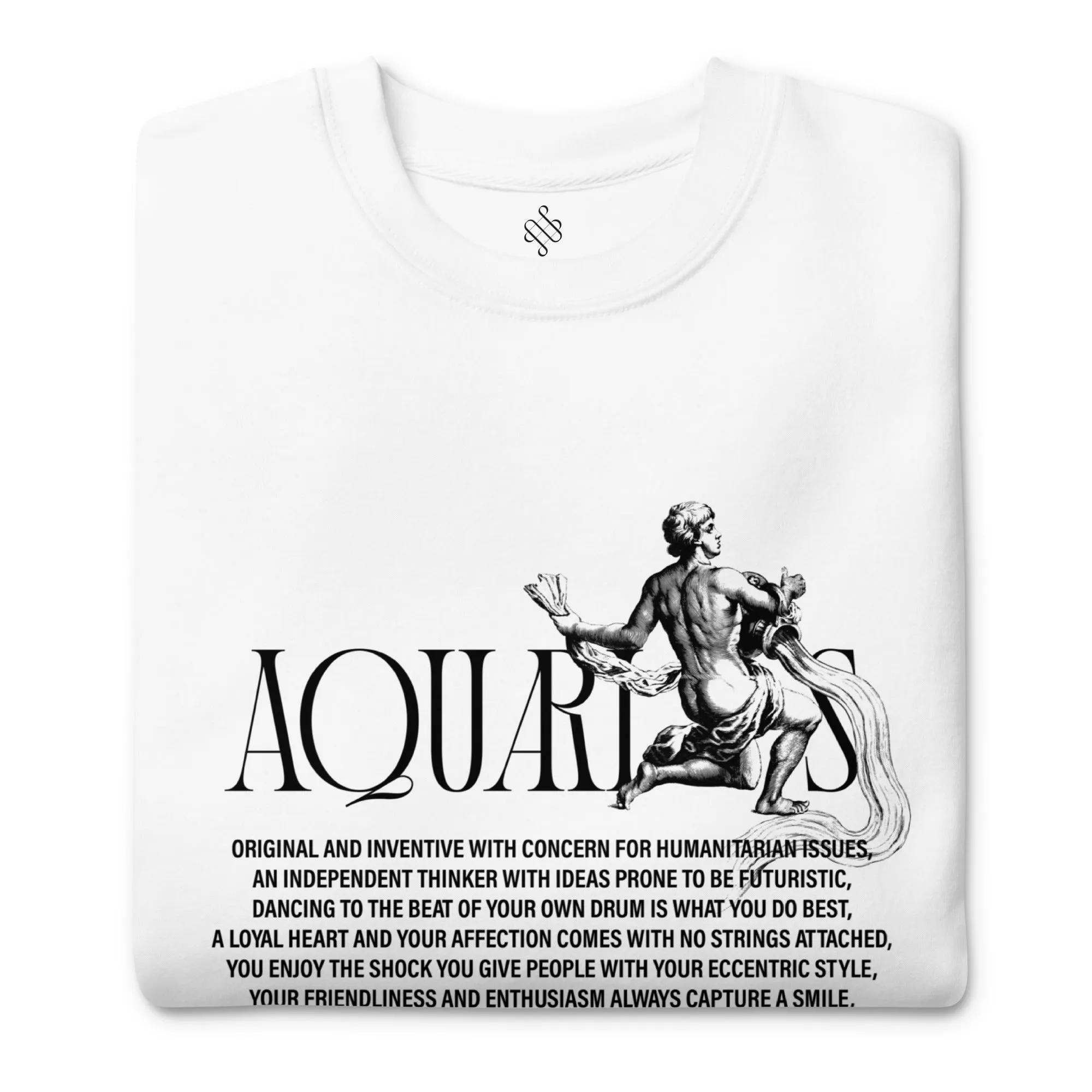 White Aquarius Unisex Zodiac Sweatshirt