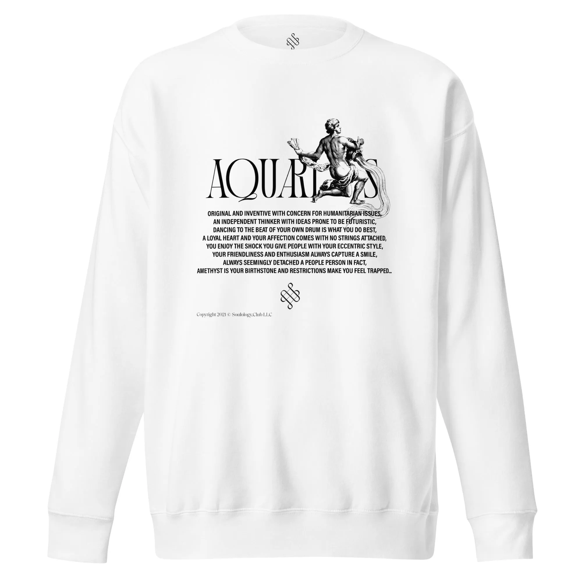 White Aquarius Unisex Zodiac Sweatshirt