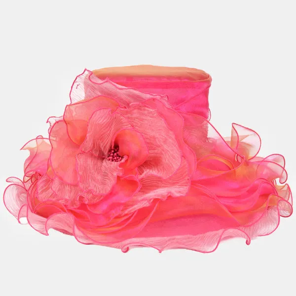 Women Organza Church Derby Hats S611