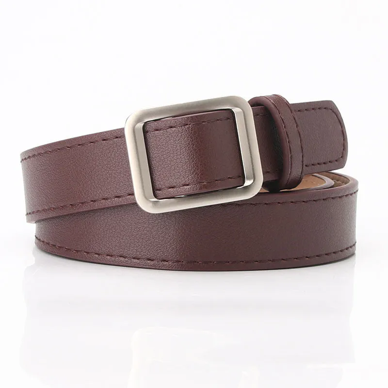 Women's Simple Needle-Free Punch-Free Student Belt Casual All-Match Decorative Belt