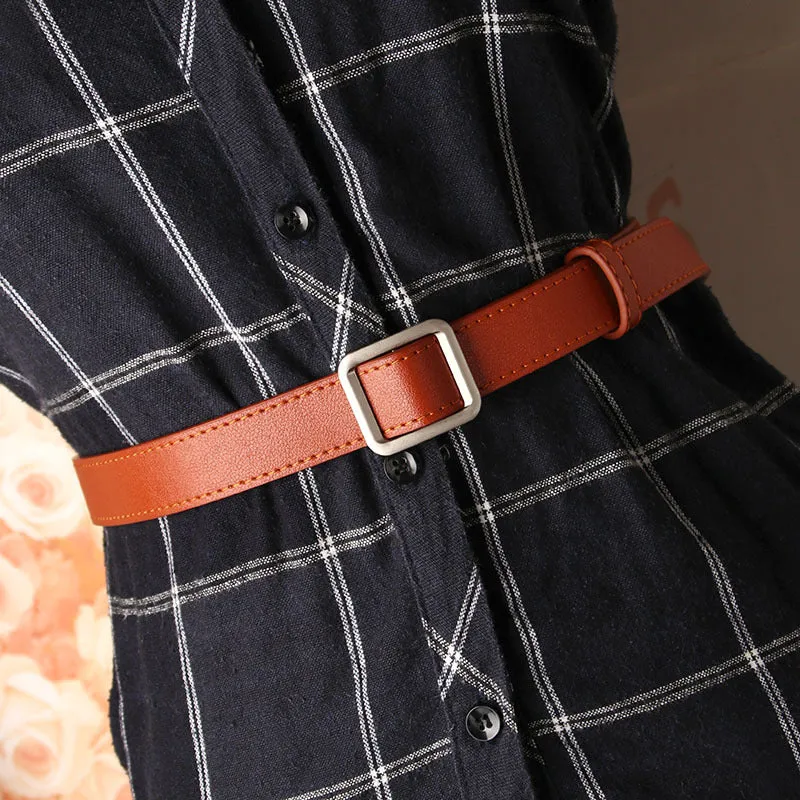 Women's Simple Needle-Free Punch-Free Student Belt Casual All-Match Decorative Belt