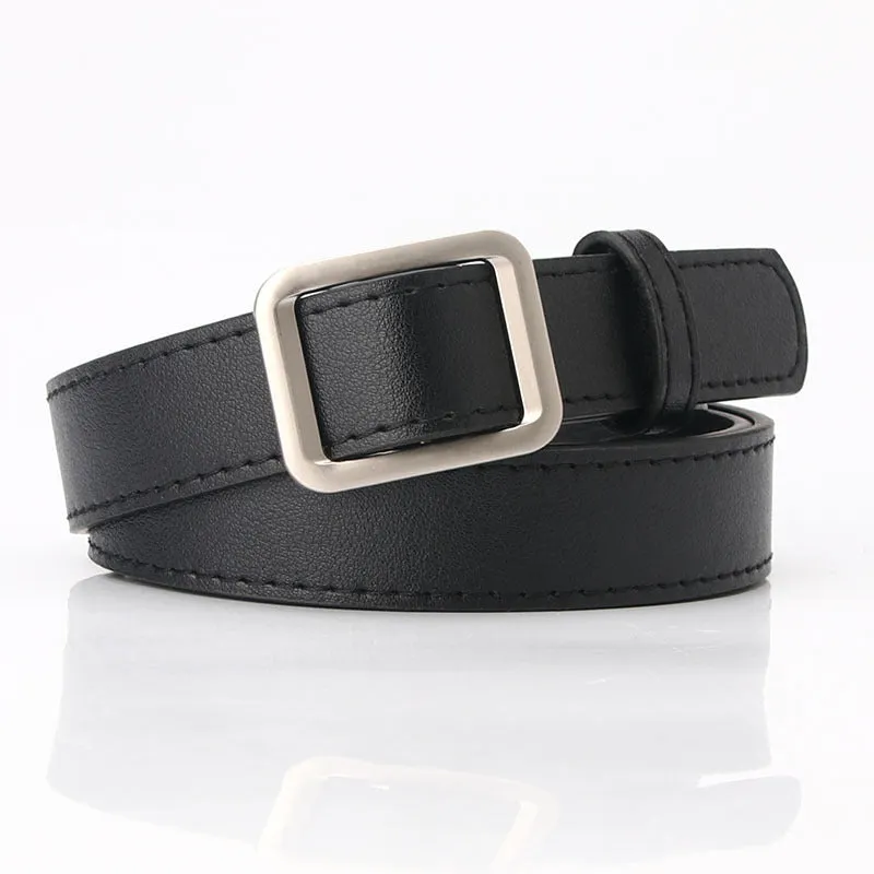 Women's Simple Needle-Free Punch-Free Student Belt Casual All-Match Decorative Belt